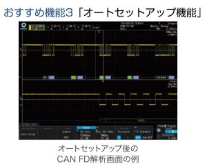 オートセットアップ後のCAN FD解析画面の例