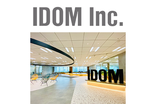 株式会社IDOMの受付とロゴマーク