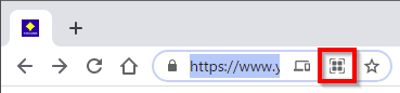 アドレスバーの右側ににQRコードを表すアイコンが表示されている