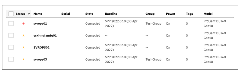 LANケーブル抜いた後の Compute OpS Management の画面