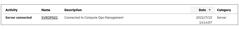 Compute OpS Management のログの画面