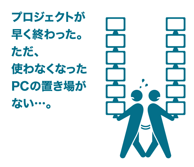 プロジェクトが早く終わった。ただ、使わなくなったPCの置き場がない…。