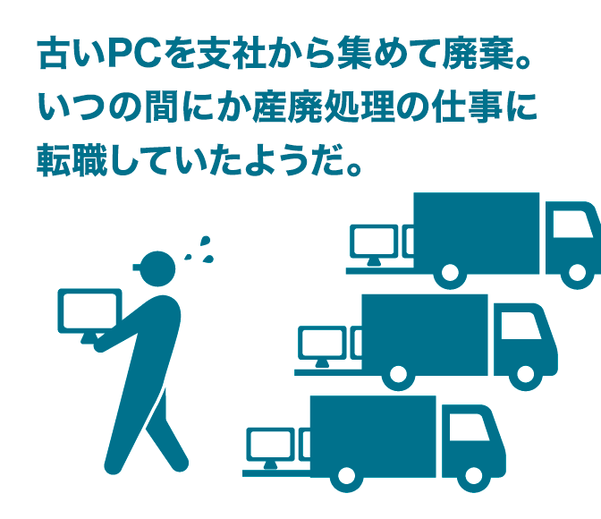 契約終了PCを支社から集める。いつの間にか物流の仕事に転職していたようだ。